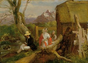 Der Maler und Spaziergänger in der Landschaft ("Idyll")