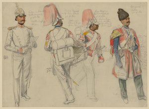von Kossacowski, Kapitän vom Regiment Preobraschenski; Steppanoff, Tambour vom Regiment Kaiser von Österreich; Petroff, Flötist vom Regiment Friedrich Wilhelm III.; Dgingosow, Leskier