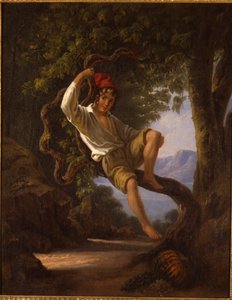 Ein Junge klettert auf einen Baum, 1820er Jahre