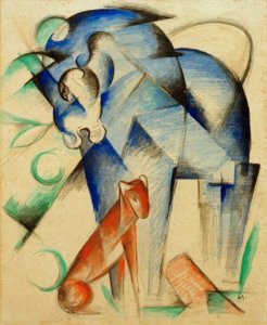 Fabeltiere (Blaues Pferd und roter Hund)