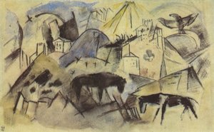 Das unglückliche Land Tirol (Skizze) von Franz Marc