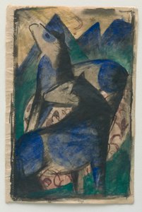 Zwei blaue Pferde von Franz Marc
