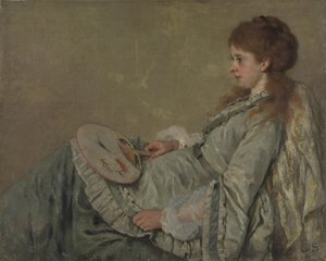 Porträt der Frau des Künstlers, 1872-1873 von Franz Otto Scholderer