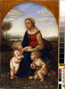 Die Jungfrau mit Kind und Johannes dem Täufer als Kind von Franz Pforr