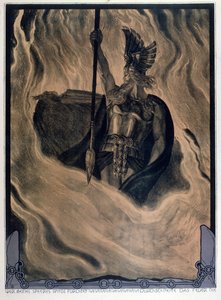 Odin ruft das Feuer herbei, ca. 1914 von Franz Stassen