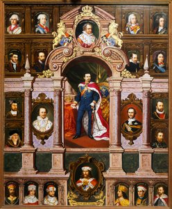 Tafel mit Porträts der bayerischen Könige der Wittelsbacher Familie, von Franz Xaver Thallmaier von Franz Xaver Thallmaier