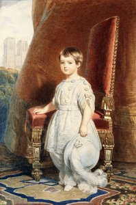 Porträt des Comte de Paris, als Junge in einem weißen Kostüm, 1842
