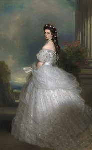 Kaiserin Elisabeth von Österreich im höfischen Galakleid mit Diamantsternen von Franz Xaver Winterhalter