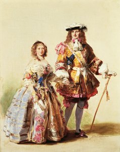 Königin Victoria und Prinz Albert in Kleidung der Restauration für ihren Ball 1851, Gemälde von Franz Xaver Winterhalter von Franz Xaver Winterhalter