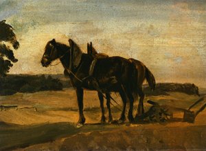 Pferde vor dem Pflug von Franz von Lenbach
