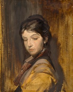Unbekanntes Mädchen von Franz von Lenbach, Wilhelm Busch von Franz von Lenbach