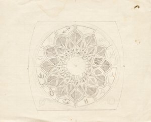 Skizze für das Ziffernblatt der Ankeruhr (?)
