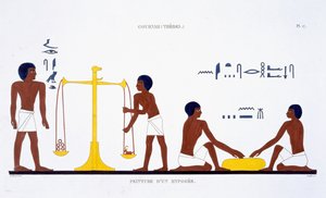 Todesrituale (Thema unklar), aus einem seltenen Bericht über Fresken aus Theben, aufgezeichnet 1819-1822 bei seinem zweiten Besuch in Ägypten von Frederic Cailliaud (1787-1869) von Frederic (after) Cailliaud