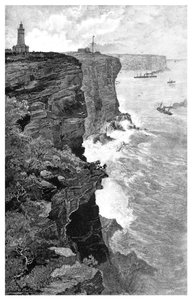 Sydney Heads von Süden, New South Wales, Australien, 1886