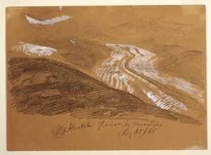 Aletschgletscher im Mondlicht, Berner Alpen, Schweiz von Frederic Edwin Church