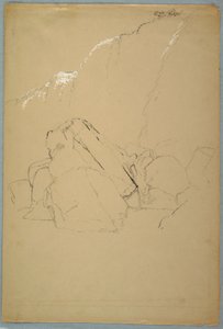 Zeichnung, Felsen, die kanadische Bank, 1858 von Frederic Edwin Church