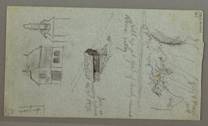 Zeichnung, Kaskade, wahrscheinlich Königssee, Bayern, 1868 von Frederic Edwin Church
