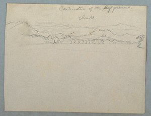 Wolkenbedeckte südamerikanische Berglandschaft neben einer Bucht, Teil 2?, 1853, wahrscheinlich Mai von Frederic Edwin Church