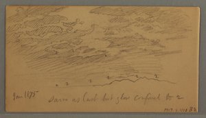 Zeichnung, Wolke über Hügeln, Januar 1875 von Frederic Edwin Church