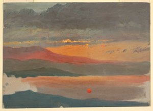 Zeichnung, Wolkenstudien bei Sonnenuntergang, 1860–70 von Frederic Edwin Church