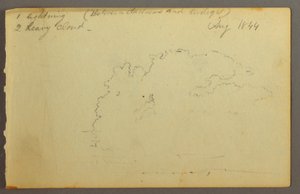 Zeichnung, Wolkenstudie, 1844 von Frederic Edwin Church