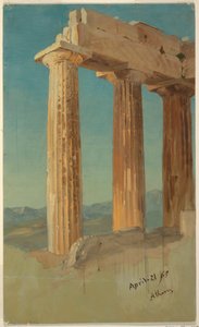 Zeichnung, Säulen des Parthenon, Athen, 21. April 1869