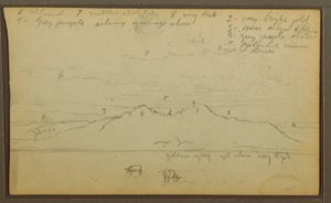 Zeichnung, Kühe in Landschaft; Rückseite: Bambus, 1857 von Frederic Edwin Church