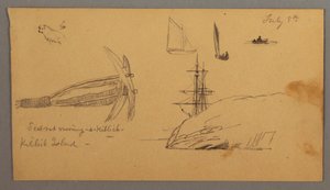 Hund, Segelbootstudien, Anker, Klippen, möglicherweise 8. Juli 1859 von Frederic Edwin Church