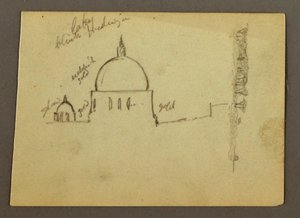 Kuppeln der Basilika St. Peter (vom Norden gesehen), Rom, Italien, Januar 1869 von Frederic Edwin Church