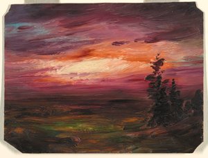 Zeichnung, Abenddämmerung, ca. 1870