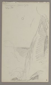 Zeichnung, Wasserfälle im Mondlicht, 1858 von Frederic Edwin Church