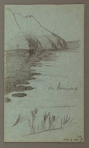 Zeichnung, Wasserfälle, möglicherweise 1868 von Frederic Edwin Church
