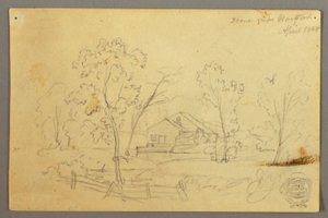 Haus im Wald an einem Bach von Frederic Edwin Church