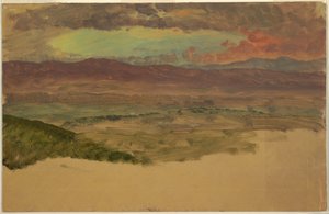 Zeichnung, Hudson Valley Landschaft, ca. 1880 von Frederic Edwin Church