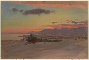 Zeichnung, Hudson Valley im Winter, Blick nach Südwesten von Olana, 1870–80 von Frederic Edwin Church