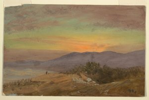 Zeichnung, Hudson Valley, Sonnenuntergang, 1869–70 von Frederic Edwin Church
