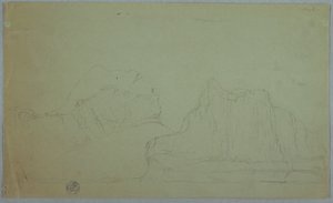 Zeichnung, Eisberg mit zwei Gipfeln, Juni oder Juli 1859