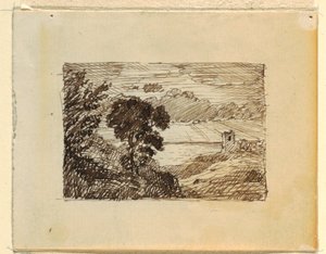 Zeichnung, Imaginäre Landschaft mit, ca. 1870–73