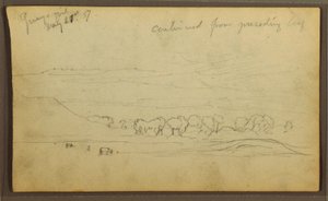 Zeichnung, Landschaft, Guayaquil, Ecuador, 21. Mai 1857