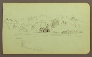 Landschaft mit Kirche; Verso: Landschaft, 1883 von Frederic Edwin Church