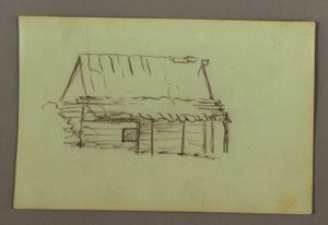Blockhütte, möglicherweise 1856
