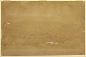Zeichnung, Berglandschaft in der Nähe von Guanojo und Guaranda, Ecuador, 10. Juni 1857 von Frederic Edwin Church