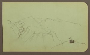 Zeichnung, Berglandschaft; Verso: Landschaft, 1883