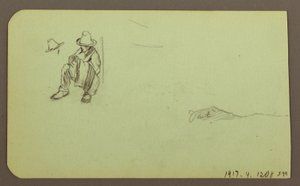 Zeichnung, Berglandschaft; Verso: Sitzende Figur, Berg, 1883 von Frederic Edwin Church