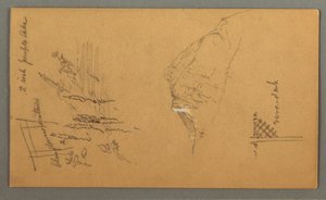 Zeichnung, Berggipfel, Vegetation am Teich, 1868 von Frederic Edwin Church