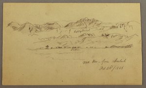 Zeichnung, Berggipfel, 22. Februar 1868