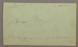 Zeichnung, Berggipfel, möglicherweise 1868 von Frederic Edwin Church