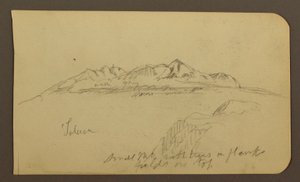 Zeichnung, Gebirgskette, Toluca; Rückseite: Gebirgskette, Toluca, 7. Januar 1885 von Frederic Edwin Church