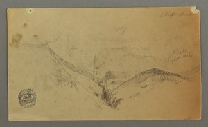 Zeichnung, Bergstudie, möglicherweise 1868 von Frederic Edwin Church