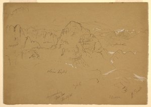 Zeichnung, Berg, Wady el-Arabah, 23. Februar 1868 von Frederic Edwin Church